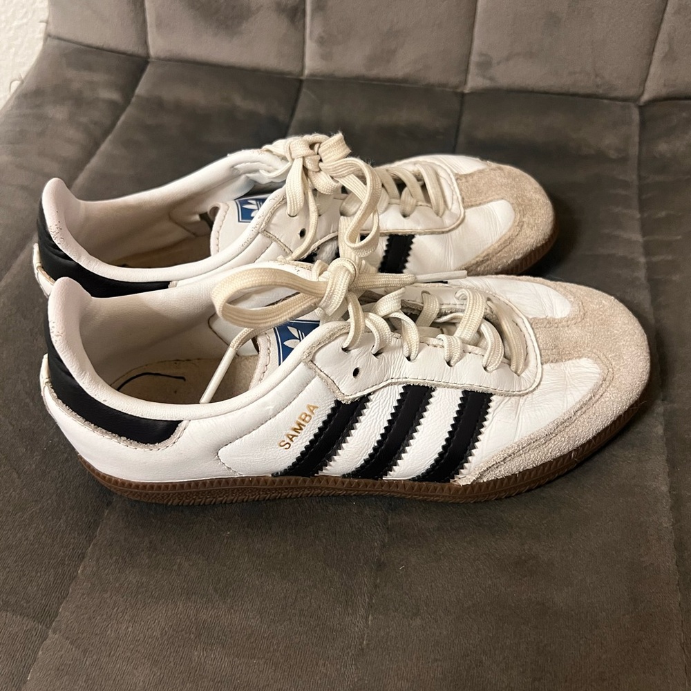 Adidas Samba White and Black Trainers